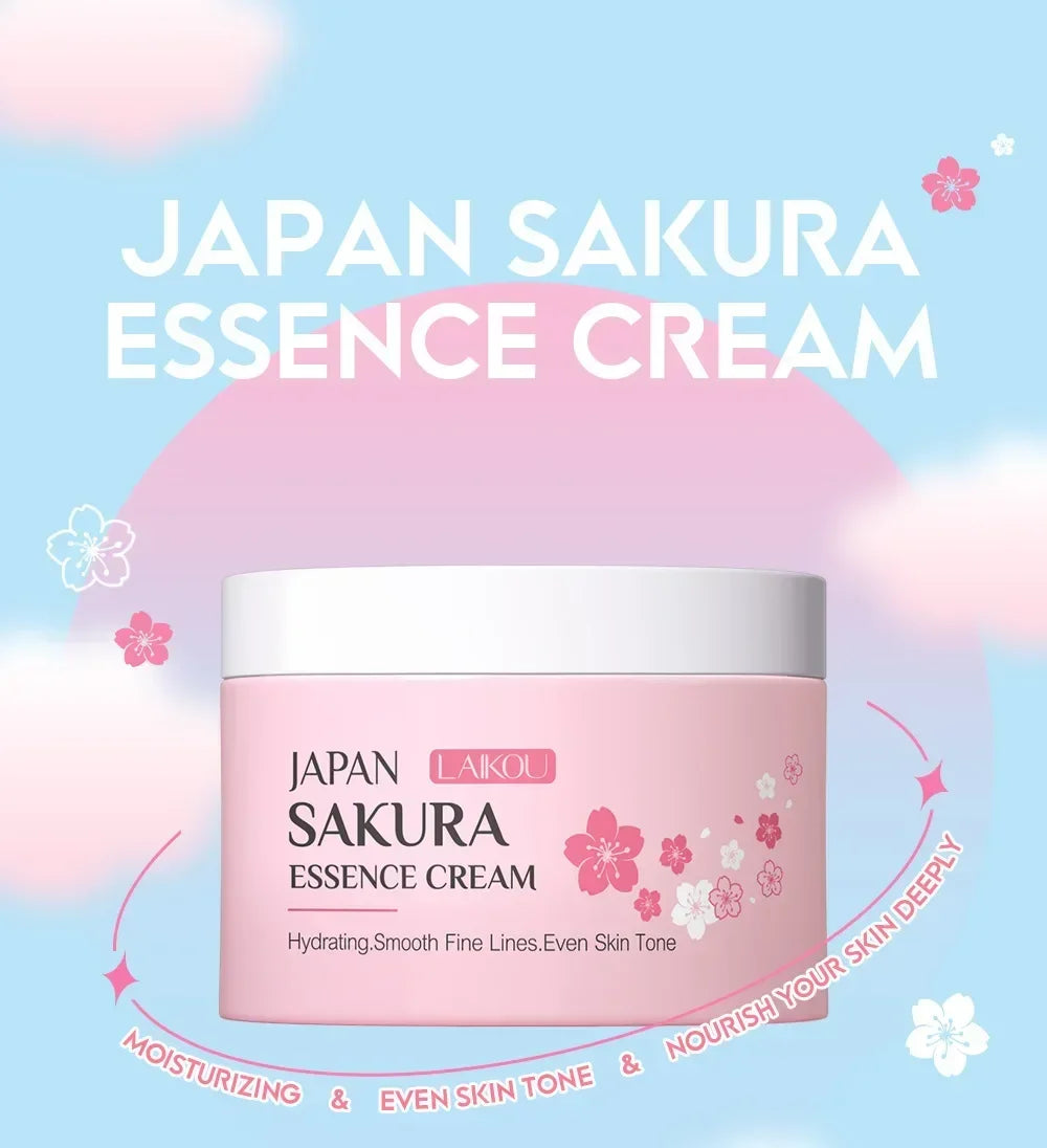 Crema facial LAIKOU Sakura Japan: hidratante, iluminadora, nutritiva, control de grasa y reparadora.
