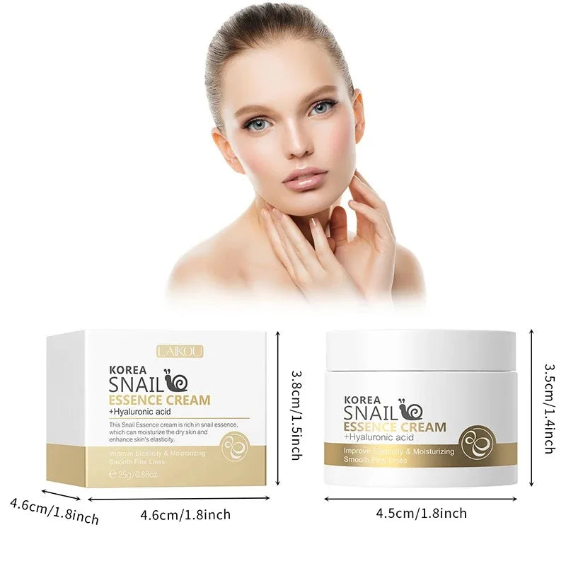 Crema facial antiedad LAIKOU de caracol 25 g: hidratante, reafirmante, antiarrugas, líneas finas y reparadora.