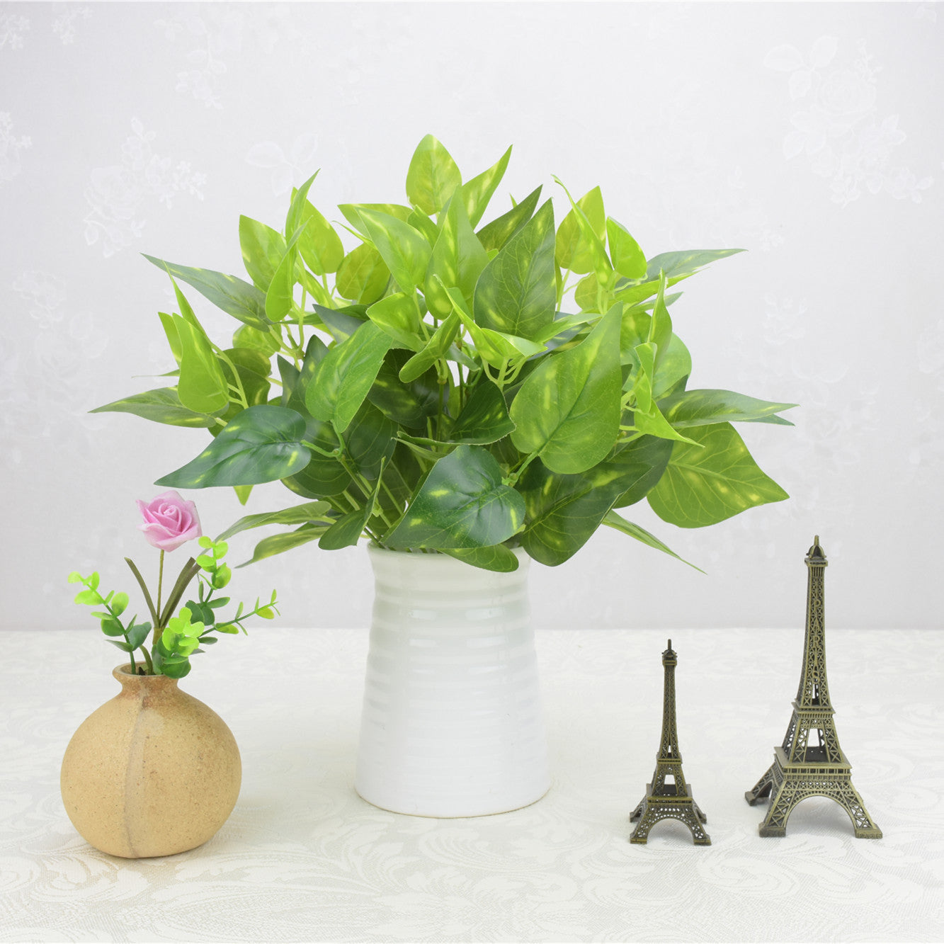 Buquê Único de Flores Artificiais – Planta Verde Artificial, Grama Decorativa, Arranjos para Cerca, Vasos e Decoração