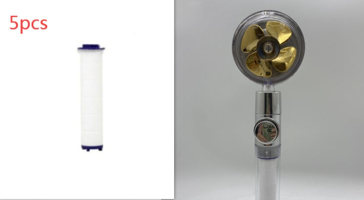360° Rotating Shower Head – Water Saving, High Pressure, Turbo with Mini Fan, Premium ABS