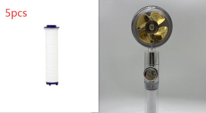 360° Rotating Shower Head – Water Saving, High Pressure, Turbo with Mini Fan, Premium ABS