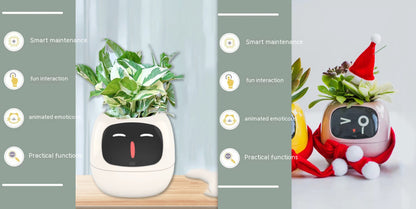 Smart Pot with Expressions and Sensors – Over 49 Expressions, 7 Smart Sensors and AI Chip, Making Plant Growing Easier and More Fun