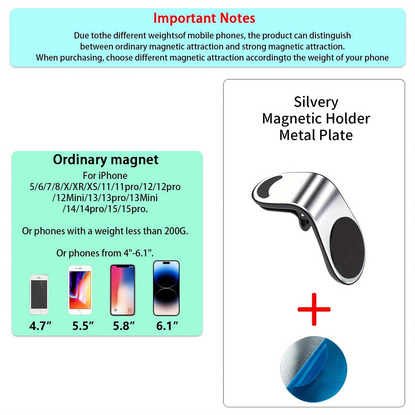 Magnetic Car Phone Holder L-Shaped – Magnetic Smartphone Holder for Automotive Dashboard