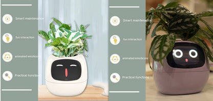 Smart Pot with Expressions and Sensors – Over 49 Expressions, 7 Smart Sensors and AI Chip, Making Plant Growing Easier and More Fun