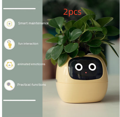 Smart Pot with Expressions and Sensors – Over 49 Expressions, 7 Smart Sensors and AI Chip, Making Plant Growing Easier and More Fun