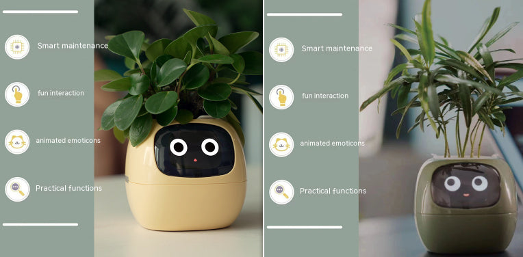 Smart Pot with Expressions and Sensors – Over 49 Expressions, 7 Smart Sensors and AI Chip, Making Plant Growing Easier and More Fun