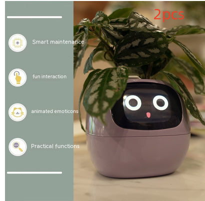 Smart Pot with Expressions and Sensors – Over 49 Expressions, 7 Smart Sensors and AI Chip, Making Plant Growing Easier and More Fun