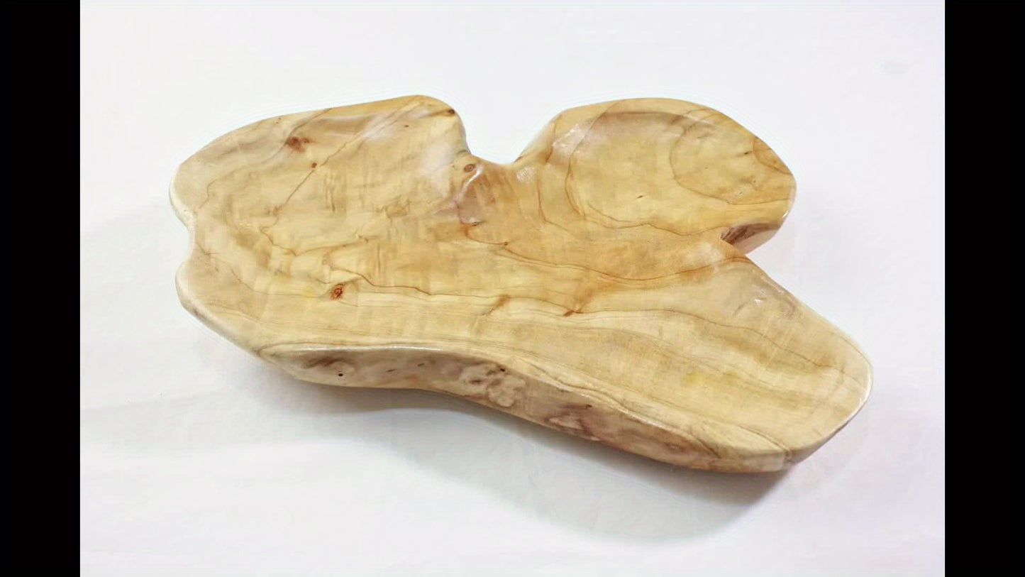 Bandeja de Jóias em Madeira Maciça Feita à Mão – Decoração Rústica em Estilo Country, Acabamento Natural, Formato Octogonal, Multiuso para Organização e Decoração da Casa