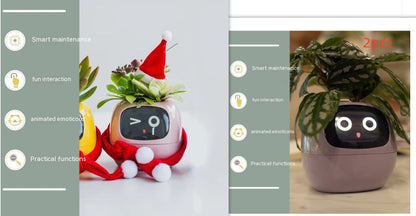 Smart Pot with Expressions and Sensors – Over 49 Expressions, 7 Smart Sensors and AI Chip, Making Plant Growing Easier and More Fun