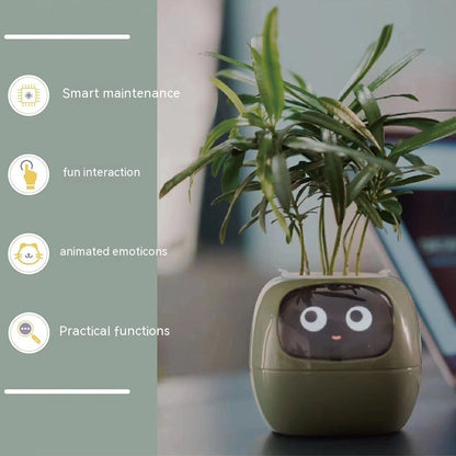 Smart Pot with Expressions and Sensors – Over 49 Expressions, 7 Smart Sensors and AI Chip, Making Plant Growing Easier and More Fun