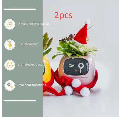 Smart Pot with Expressions and Sensors – Over 49 Expressions, 7 Smart Sensors and AI Chip, Making Plant Growing Easier and More Fun