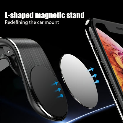 Magnetic Car Phone Holder L-Shaped – Magnetic Smartphone Holder for Automotive Dashboard
