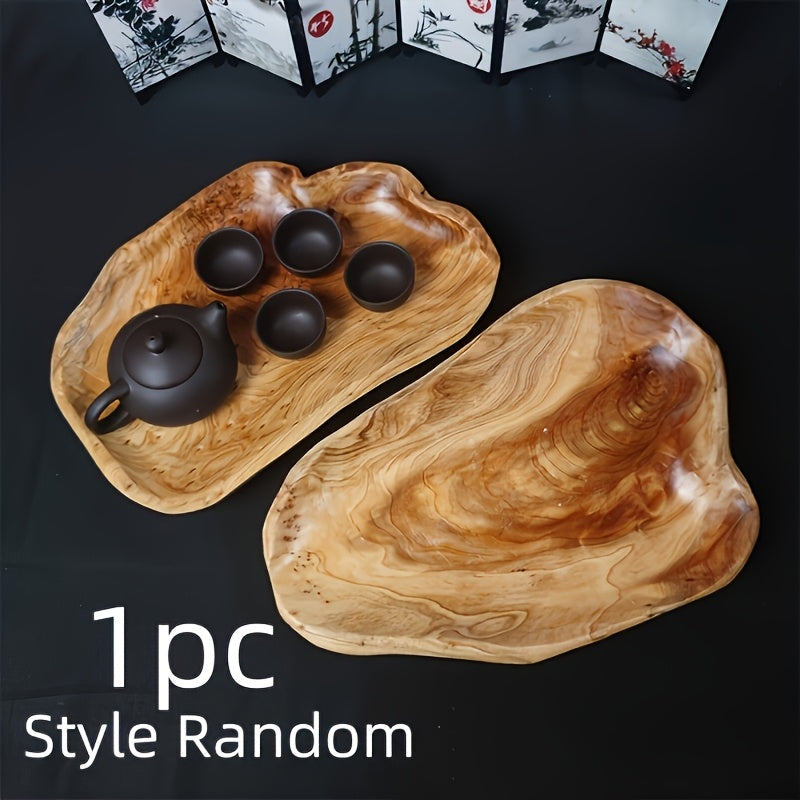 Bandeja de Jóias em Madeira Maciça Feita à Mão – Decoração Rústica em Estilo Country, Acabamento Natural, Formato Octogonal, Multiuso para Organização e Decoração da Casa