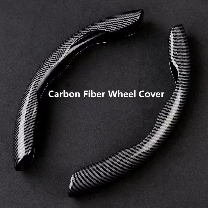 Non-slip Carbon Fiber Steering Wheel Cover – Enhance your driving experience with comfort and style.