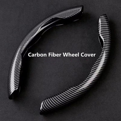Non-slip Carbon Fiber Steering Wheel Cover – Enhance your driving experience with comfort and style.