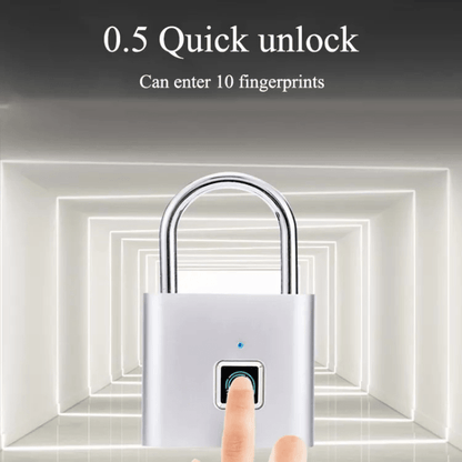 Smart Fingerprint Lock – Waterproof, Keyless, USB Rechargeable, Lightweight Aluminum, Ideal for Suitcases, Backpacks, and Luggage