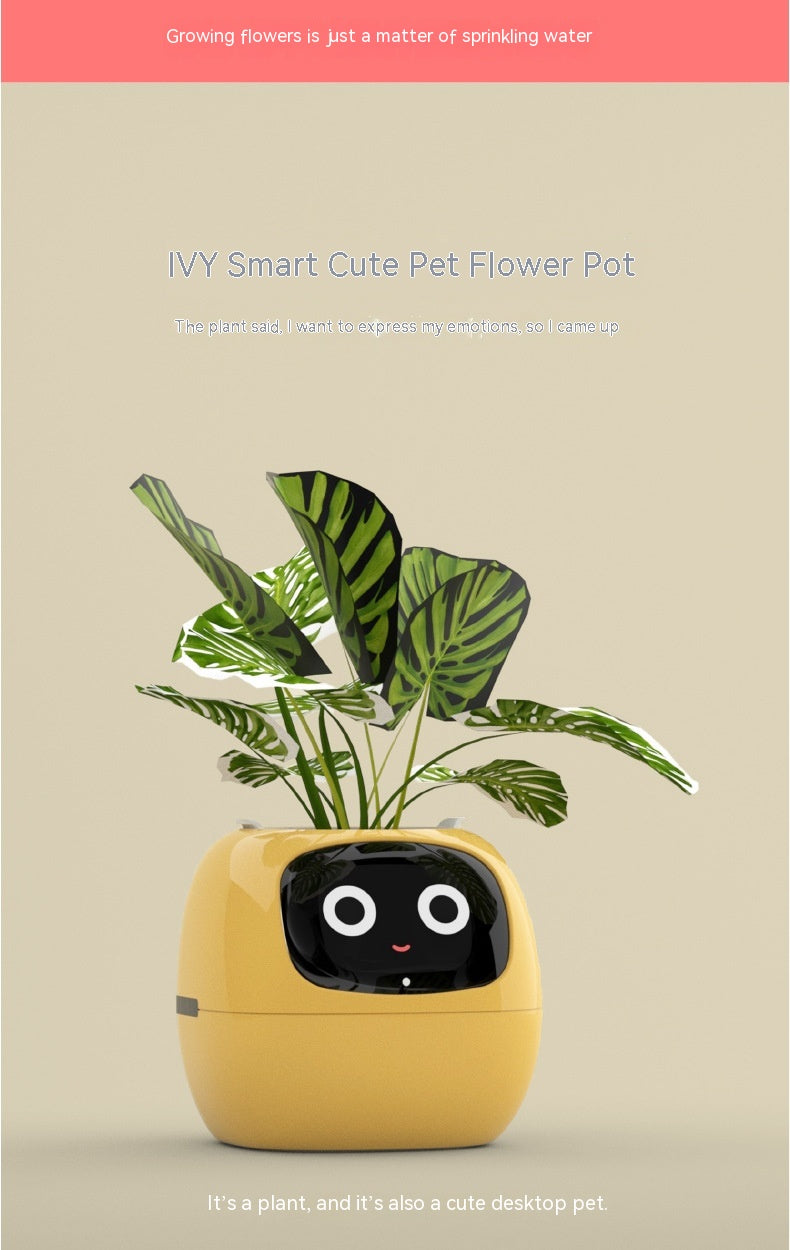 Smart Pot with Expressions and Sensors – Over 49 Expressions, 7 Smart Sensors and AI Chip, Making Plant Growing Easier and More Fun