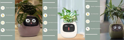 Smart Pot with Expressions and Sensors – Over 49 Expressions, 7 Smart Sensors and AI Chip, Making Plant Growing Easier and More Fun