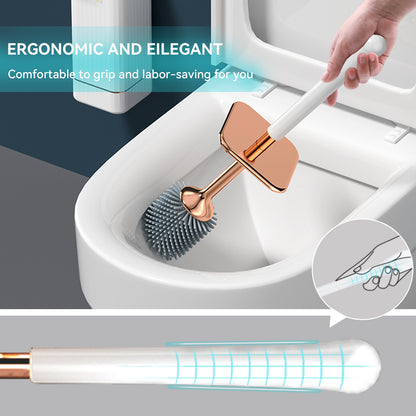 Aokala – Escova Sanitária com Suporte | Conjunto Elegante para Casa de Banho com Cabo Longo Ergonómico | Acessório Moderno e Durável para Limpeza Profunda | Ótima Opção de Presente de Natal ou Halloween – Preto & Branco