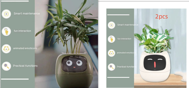Smart Pot with Expressions and Sensors – Over 49 Expressions, 7 Smart Sensors and AI Chip, Making Plant Growing Easier and More Fun