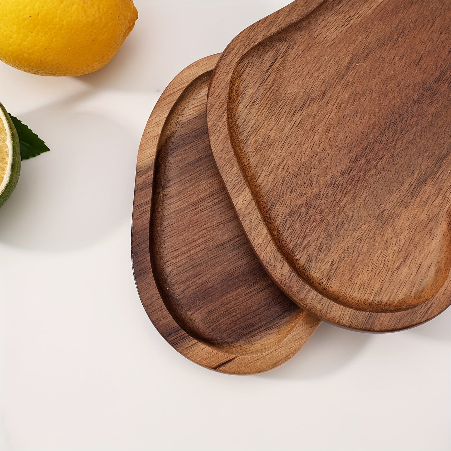 Bandeja em Madeira de Acácia – Formato Nuvem ou Amendoim, Resistente ao Calor, Ideal para Chá, Café, Sobremesas, Petiscos e Decoração | Perfeita para Natal e Ação de Graças