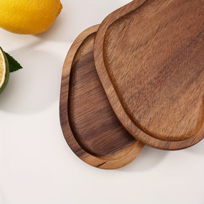 Bandeja em Madeira de Acácia – Formato Nuvem ou Amendoim, Resistente ao Calor, Ideal para Chá, Café, Sobremesas, Petiscos e Decoração | Perfeita para Natal e Ação de Graças