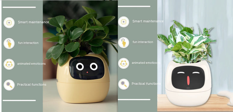 Smart Pot with Expressions and Sensors – Over 49 Expressions, 7 Smart Sensors and AI Chip, Making Plant Growing Easier and More Fun
