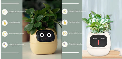 Smart Pot with Expressions and Sensors – Over 49 Expressions, 7 Smart Sensors and AI Chip, Making Plant Growing Easier and More Fun