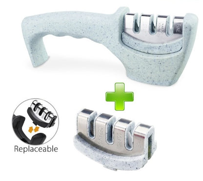 Afiador de Facas com Pedra de Aço Tungstênio e Diamante para Cozinha