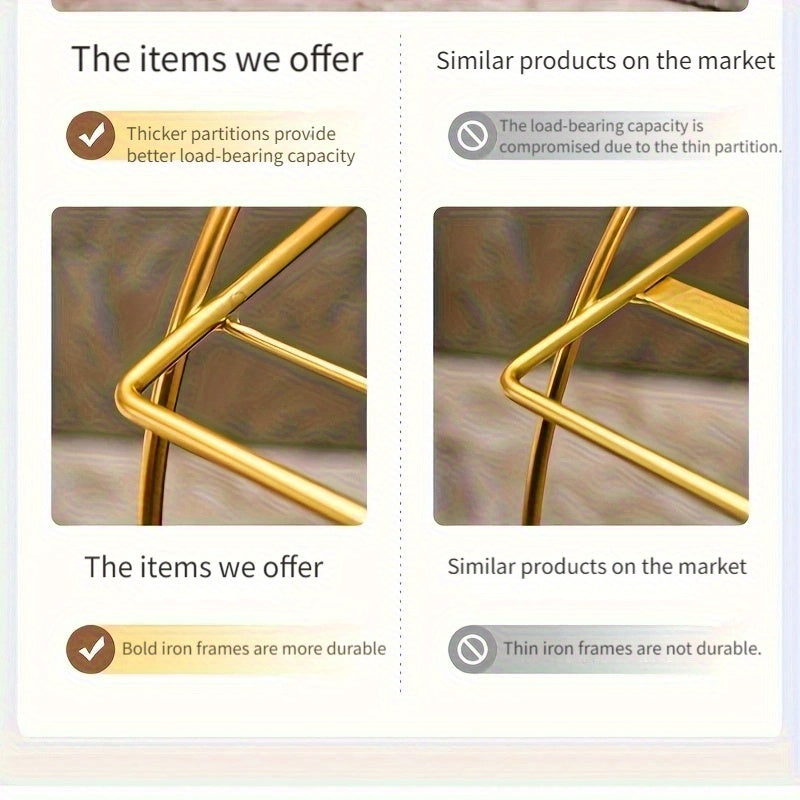 Organizador de Banheiro Duplo DONGZHANGGUI – Prateleiras Metálicas Elegantes com Base em Formato de Orelhas de Gato, Ideal para Cosméticos, Skincare e Perfumes