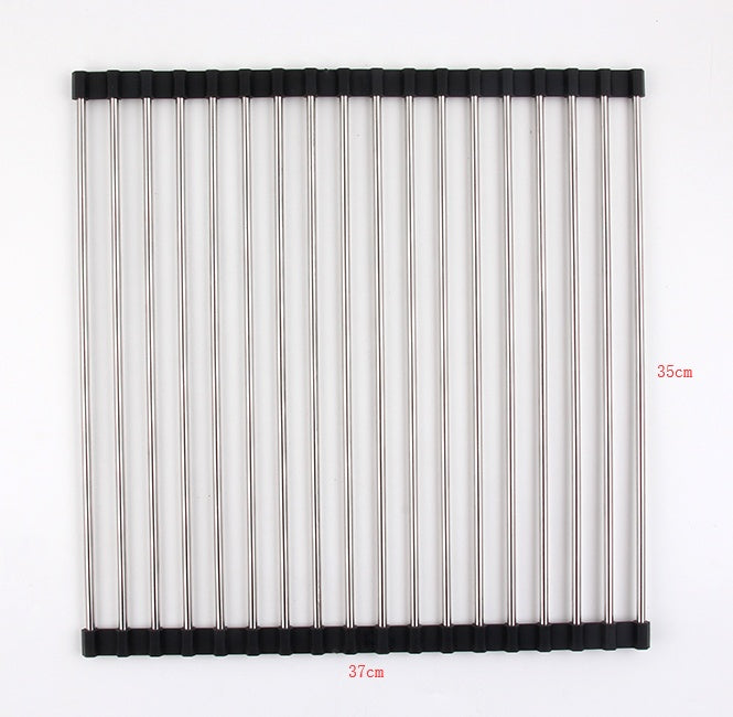 Escorredor Dobrável para Pia de Cozinha em Aço Inox