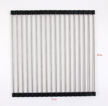 Escorredor Dobrável para Pia de Cozinha em Aço Inox