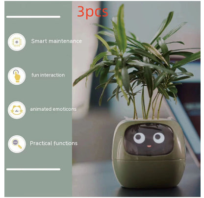 Smart Pot with Expressions and Sensors – Over 49 Expressions, 7 Smart Sensors and AI Chip, Making Plant Growing Easier and More Fun