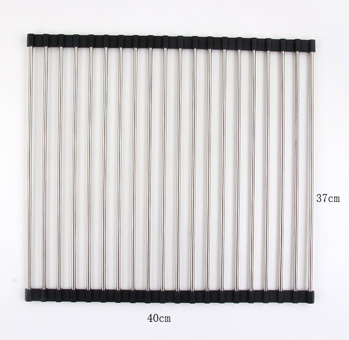 Escorredor Dobrável para Pia de Cozinha em Aço Inox