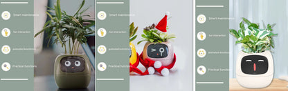 Smart Pot with Expressions and Sensors – Over 49 Expressions, 7 Smart Sensors and AI Chip, Making Plant Growing Easier and More Fun