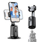 Smart Tripod with Automatic Facial Tracking – 360° Rotating Phone Holder, No App Required, Ideal for Vlogs, Live Streams and Video Recording, Rechargeable Battery, Black