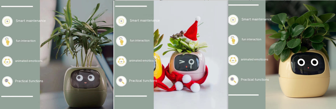 Smart Pot with Expressions and Sensors – Over 49 Expressions, 7 Smart Sensors and AI Chip, Making Plant Growing Easier and More Fun
