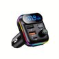 Car Adapter with Wireless FM Transmitter, Bluetooth 5.0, MP3 Player, QC3.0 USB Charger + 20W PD, 7-Color LED