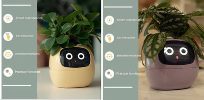Smart Pot with Expressions and Sensors – Over 49 Expressions, 7 Smart Sensors and AI Chip, Making Plant Growing Easier and More Fun