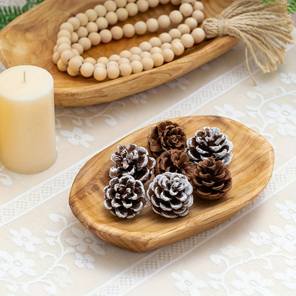 Bandeja de Jóias em Madeira Maciça Feita à Mão – Decoração Rústica em Estilo Country, Acabamento Natural, Formato Octogonal, Multiuso para Organização e Decoração da Casa