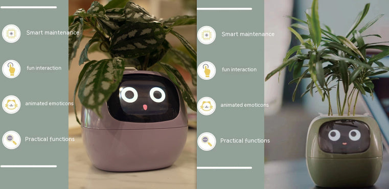 Smart Pot with Expressions and Sensors – Over 49 Expressions, 7 Smart Sensors and AI Chip, Making Plant Growing Easier and More Fun