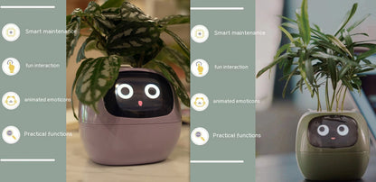 Smart Pot with Expressions and Sensors – Over 49 Expressions, 7 Smart Sensors and AI Chip, Making Plant Growing Easier and More Fun