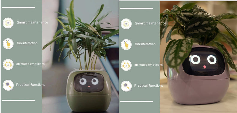 Smart Pot with Expressions and Sensors – Over 49 Expressions, 7 Smart Sensors and AI Chip, Making Plant Growing Easier and More Fun
