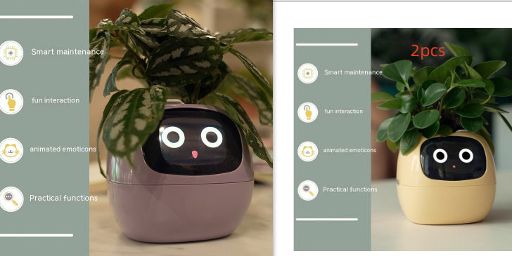 Smart Pot with Expressions and Sensors – Over 49 Expressions, 7 Smart Sensors and AI Chip, Making Plant Growing Easier and More Fun