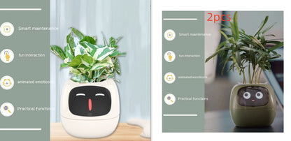 Smart Pot with Expressions and Sensors – Over 49 Expressions, 7 Smart Sensors and AI Chip, Making Plant Growing Easier and More Fun