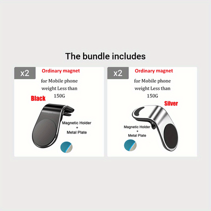 Magnetic Car Phone Holder L-Shaped – Magnetic Smartphone Holder for Automotive Dashboard