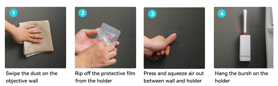 Aokala – Escova Sanitária com Suporte | Conjunto Elegante para Casa de Banho com Cabo Longo Ergonómico | Acessório Moderno e Durável para Limpeza Profunda | Ótima Opção de Presente de Natal ou Halloween – Preto & Branco