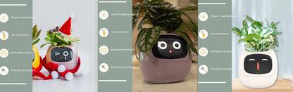 Smart Pot with Expressions and Sensors – Over 49 Expressions, 7 Smart Sensors and AI Chip, Making Plant Growing Easier and More Fun