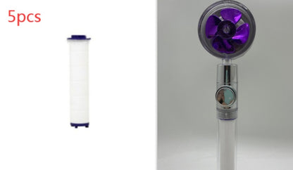 360° Rotating Shower Head – Water Saving, High Pressure, Turbo with Mini Fan, Premium ABS