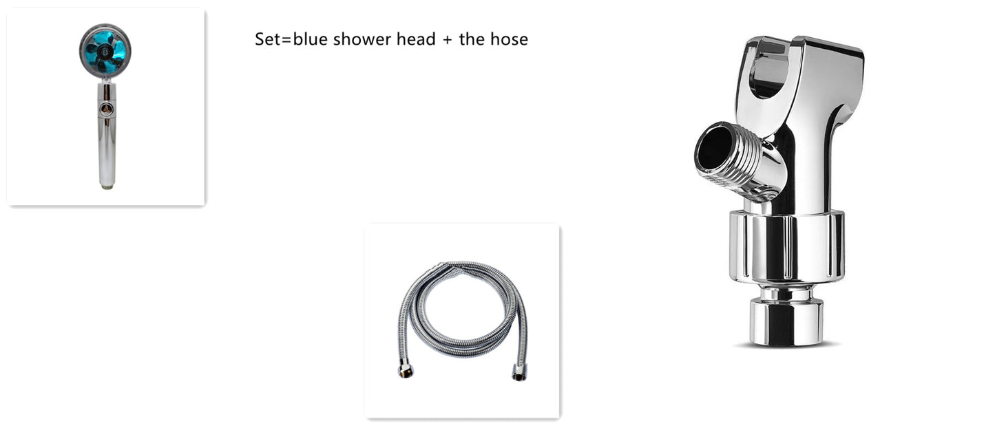 360° Rotating Shower Head – Water Saving, High Pressure, Turbo with Mini Fan, Premium ABS